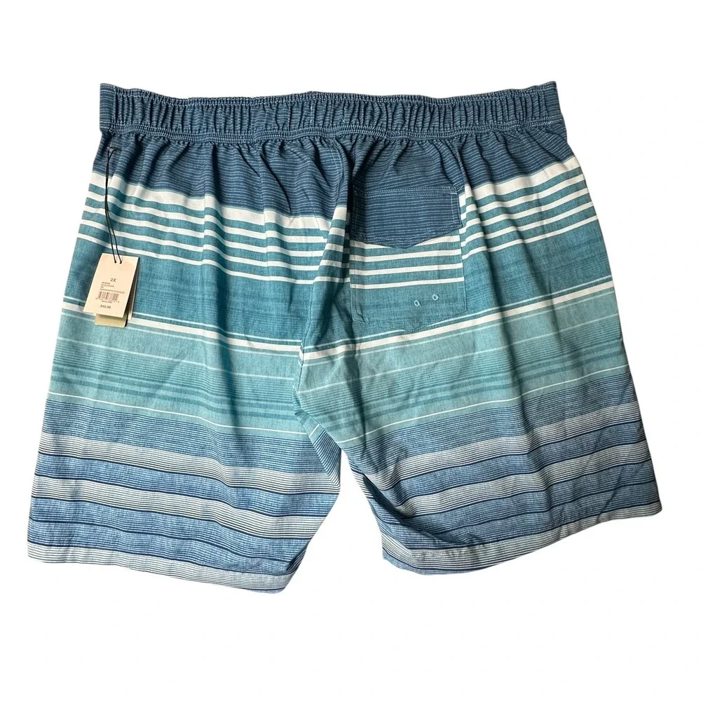 Ocean‎ Coast Swim Trunks Board Shorts Big Tall Men's 42 Inch Blue Striped NWT